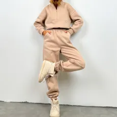 SC Zipper Fashion Long Sleeve Pants Sweatshirt Suit YMZY-1057
