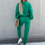SC Solid Color Hooded Long Sleeve Pants 2 Piece Set YMZY-9837