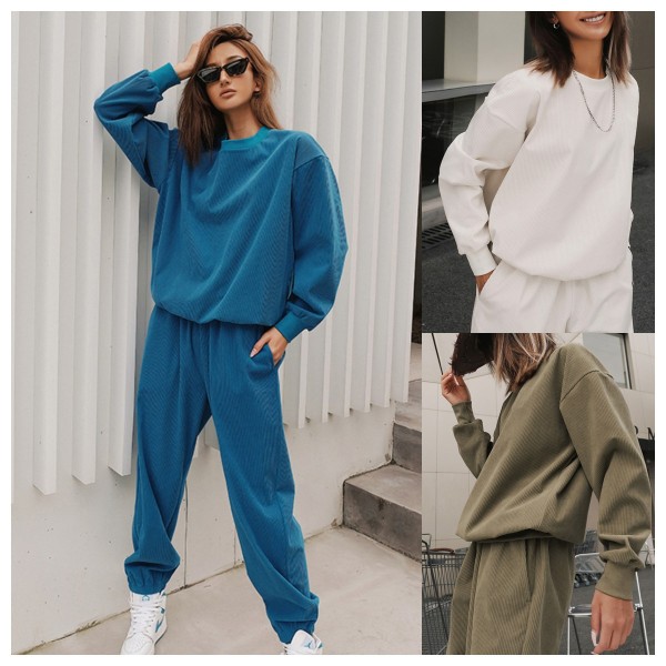 SC Sport Casual Long Sleeve Sweatshirt Pants Suit YMZY-21174