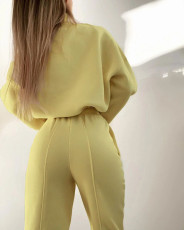 SC Print Long Sleeve Sweatshirt Two Piece Pants Set YMZY-1051
