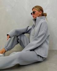 SC Long Sleeve Stand Neck Zipper Sport Pants Suit YMZY-5960