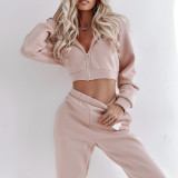 SC Solid Color Hooded Long Sleeve Pants 2 Piece Set YMZY-1046