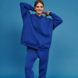 SC Solid Color Long Sleeve Hoodies Pants 2 Piece Set YMZY-7107