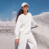 SC Solid Color Long Sleeve Sweatshirt Pants 2 Piece Set YMZY-12911