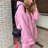 SC Solid Color Long Sleeve Hoodies Pants 2 Piece Set YMZY-7107