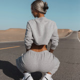 SC Casual Loose Solid Color Two Piece Pants Set YMZY-0907