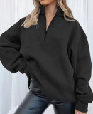 SC Long Sleeve Zipper Patchwork Sweatshirt Tops YMZY-11505