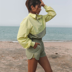 SC Sports Pullover Top Casual Shorts Set YMZY-0903