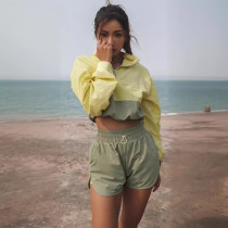 SC Sports Pullover Top Casual Shorts Set YMZY-0903