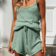 SC Solid Color Sling Sweater Two Piece Shorts Set YMZY-1025