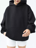 SC Solid Color Loose Hooded Sweatshirt YMZY-61901