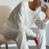 SC Solid Color Long Sleeve Pants 2 Piece Set YMZY-11908