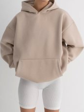 SC Solid Color Loose Hooded Sweatshirt YMZY-61901