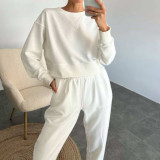 SC Solid Color Long Sleeve Pants 2 Piece Set YMZY-11908