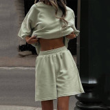 SC Solid Color Loose Sport Two Piece Short Set YMZY-834