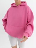 SC Solid Color Loose Hooded Sweatshirt YMZY-61901