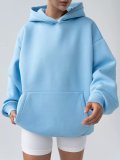 SC Solid Color Loose Hooded Sweatshirt YMZY-61901