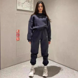 SC Long Sleeve Solid Color Two Piece Pants Set YMZY-9014