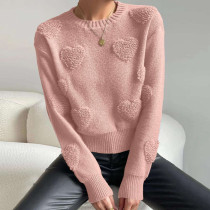 SC Peach Heart Sweater Pullover Long Sleeve Top GDAM-1021