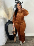 SC Lapel Zipper Coats And Pants Two Piece Set SFY-575