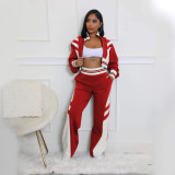 SC Fashion Color Block Long Sleeve Two Piece Pants Set SFY-2789