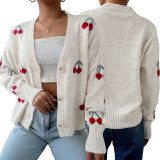 SC Cherry Sweater Cardigan Long Sleeve Tops GDAM-7182