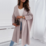 SC Drop Shoulder Long Sleeve Cardigan Long Sweater Coat GDAM-7191
