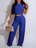 SC Solid Color Sleeveless Tops And Pants 2 Piece Set AIL-290