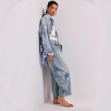 SC Casual Loose Love Wash Jeans GKNF-849