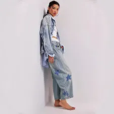SC Casual Loose Love Wash Jeans GKNF-849