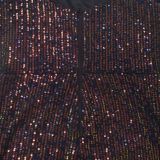 SC Sequin Deep V Neck Long Sleeve Romper BY-7055