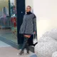 SC High Neck Hot Drill Thickened Loose Dress QYXZ-9156