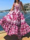 SC Plus Size Fashion Print Sling Big Swing Maxi Dress GHHE-25058