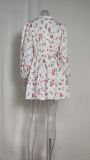 SC Plus Size Print V Neck Lace Mini Dress GHHE-8536