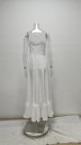 SC Plus Size Solid Color Sling Big Swing Maxi Dress GHHE-28341