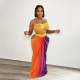 SC Beach style Wrap Chest Long Skirt Print Set YF-10730