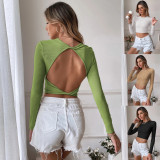 SC Long Sleeve Knits Backless T Shirt GYSQ-CTCD2830