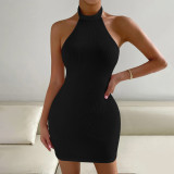 SC Sleeveless Backless Solid Mini Dress GYSQ-WDCF0910
