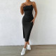 SC Sexy Backless Sling Split Midi Dress GYSQ-CDCK2210