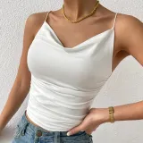 SC Solid Color Sling Knits Pleated Tops GYSQ-CVDF0650