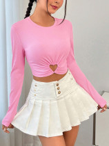 SC Long Sleeve Solid Color Love T Shirt GYSQ-ZTDH0940