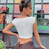 SC Square Neck Ultra Short Sleeveless Tank Top GYSQ-CVCD0810