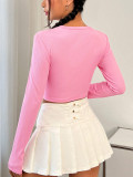 SC Long Sleeve Solid Color Love T Shirt GYSQ-ZTDH0940