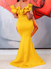 SC Plus Size One-line Neck Sexy Fishtail Long Dress GATE-552