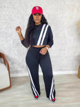 SC Fashion Patchwork Loose Sport Two Piece Pants Set OD-8723