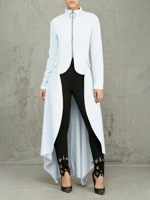 SC Long Sleeve High Neck Zipper Irregular Dress SFY-321