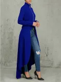 SC Long Sleeve High Neck Zipper Irregular Dress SFY-321