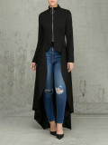SC Long Sleeve High Neck Zipper Irregular Dress SFY-321