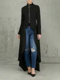 SC Long Sleeve High Neck Zipper Irregular Dress SFY-321