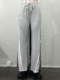 SC Leopard Print Patchwork Loose Sweatpant OD-8719